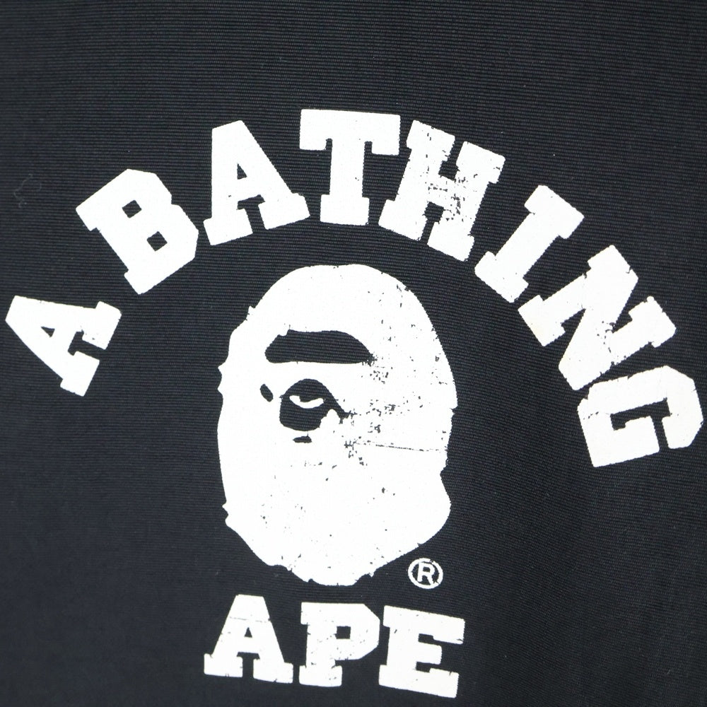 A BATHING APE(アベイシングエイプ) LOGO COACH JACKET 001LJC201006X ロゴプリントコーチジャケット ブラック