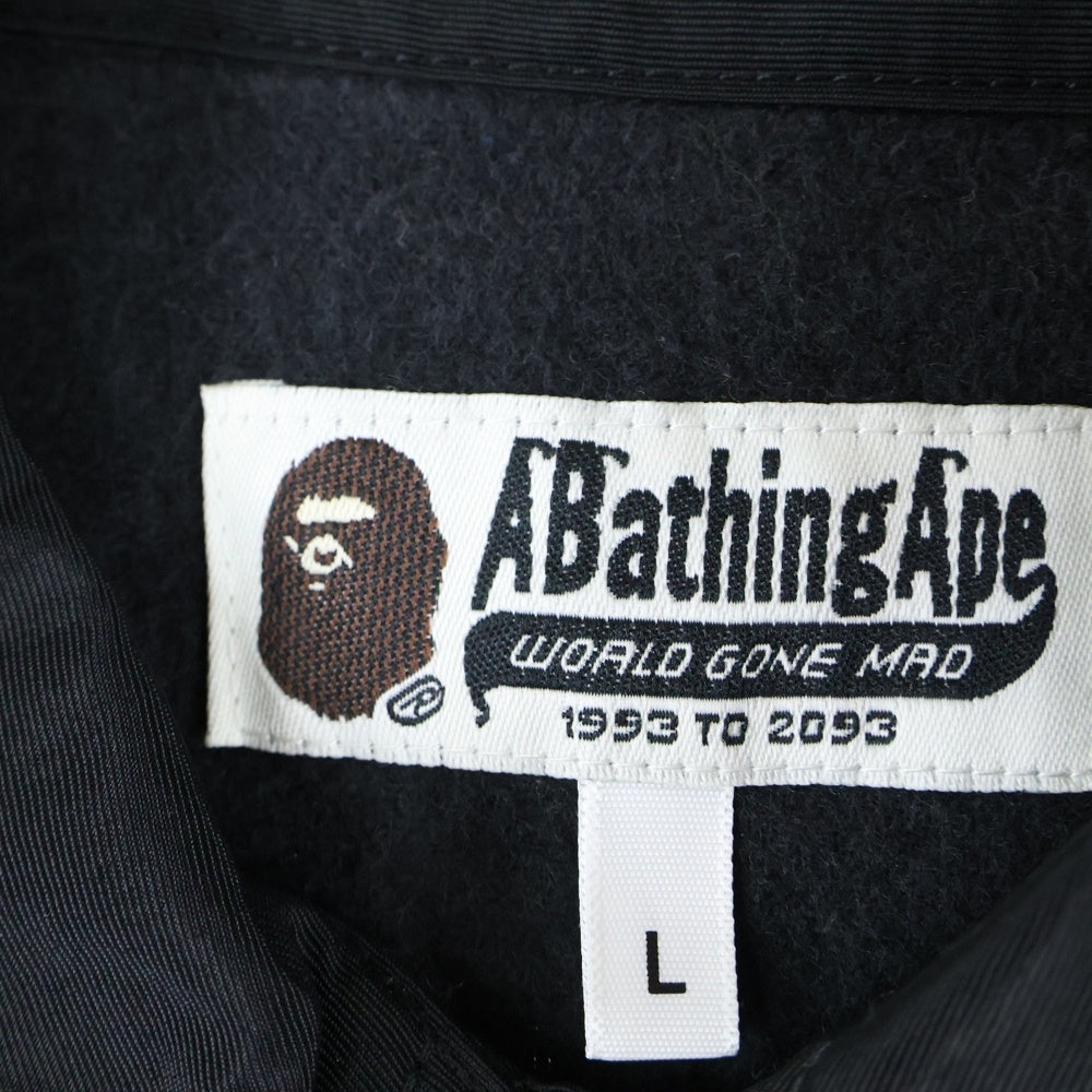 A BATHING APE(アベイシングエイプ) LOGO COACH JACKET 001LJC201006X ロゴプリントコーチジャケット ブラック