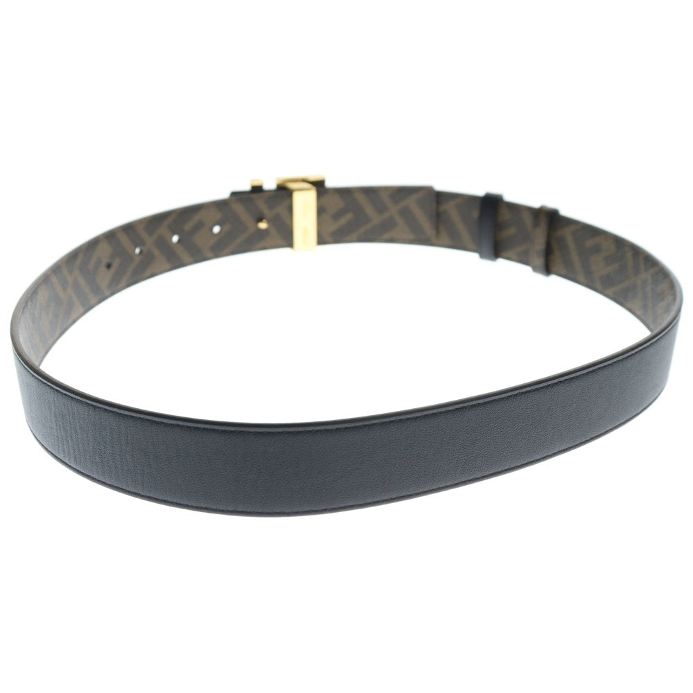 FENDI(フェンディ) ズッカ柄 レザー リバーシブル ベルト ブラウン/ブラック/ゴールド 7C0424