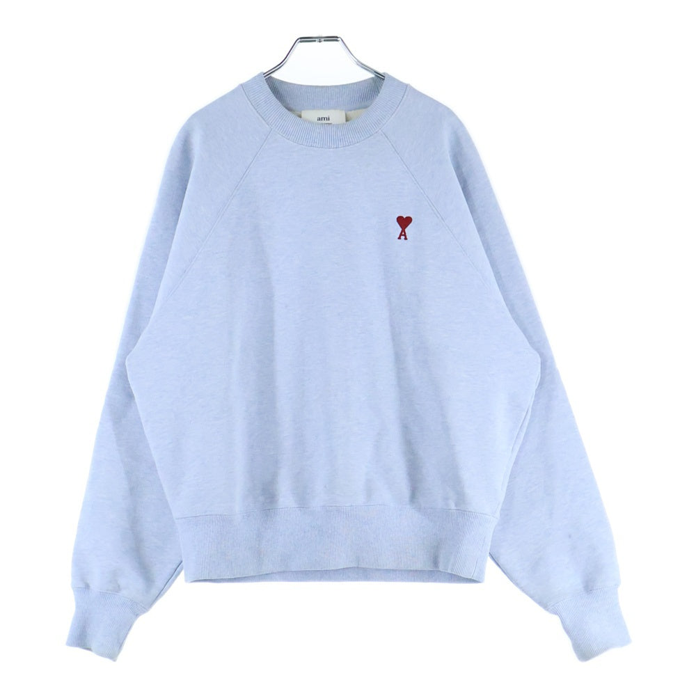 AMI Alexandre Mattiussi(アミアレクサンドルマテュッシ) RED AMI DE COEUR SSHIRT USW005.747 ハートロゴ クルーネックスウェットトレーナー ブルー