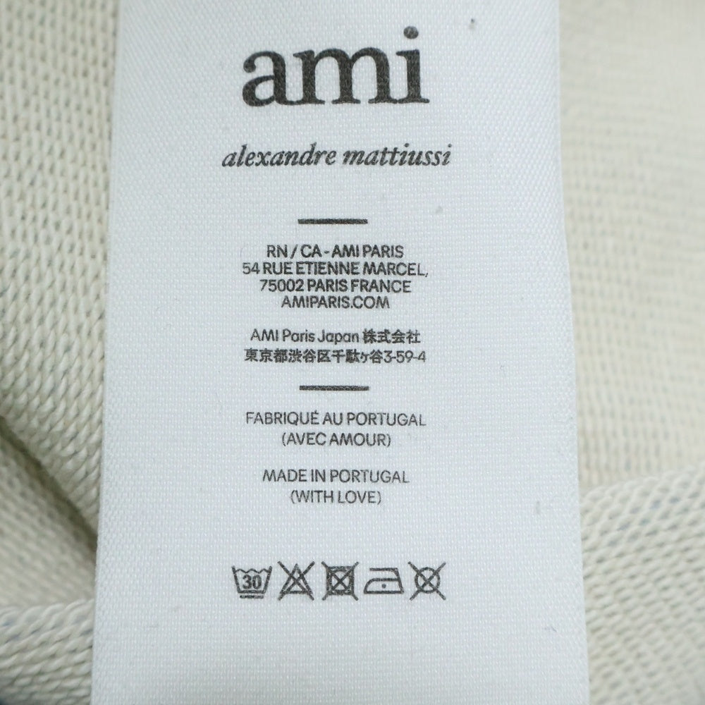 AMI Alexandre Mattiussi(アミアレクサンドルマテュッシ) RED AMI DE COEUR SSHIRT USW005.747 ハートロゴ クルーネックスウェットトレーナー ブルー