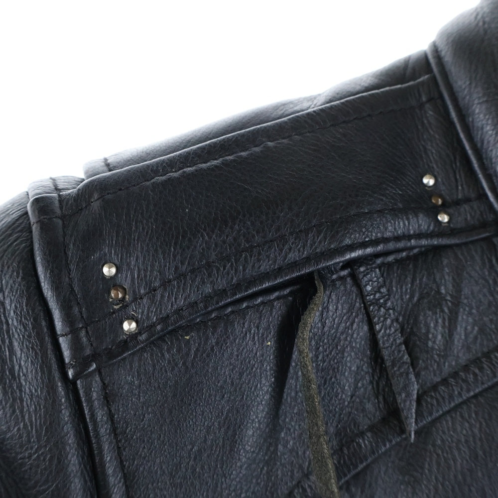 HARLEY DAVIDSON(ハーレーダビッドソン) Single Riders Jacket 97082‐12VW スタッズロゴ シングルライダースジャケット レザージャケット ブラック レディース