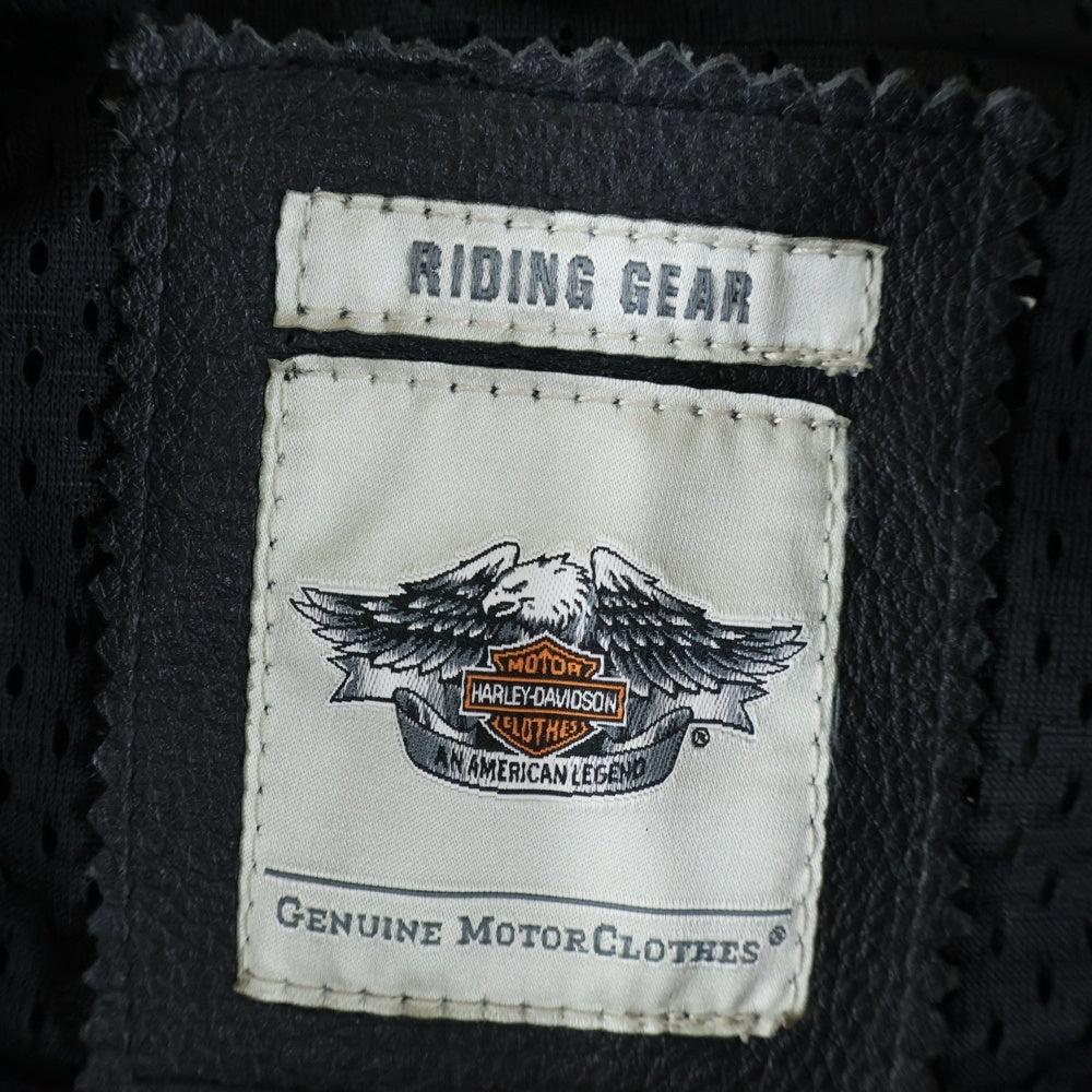 HARLEY DAVIDSON(ハーレーダビッドソン) Single Riders Jacket 97082‐12VW スタッズロゴ シングルライダースジャケット レザージャケット ブラック レディース