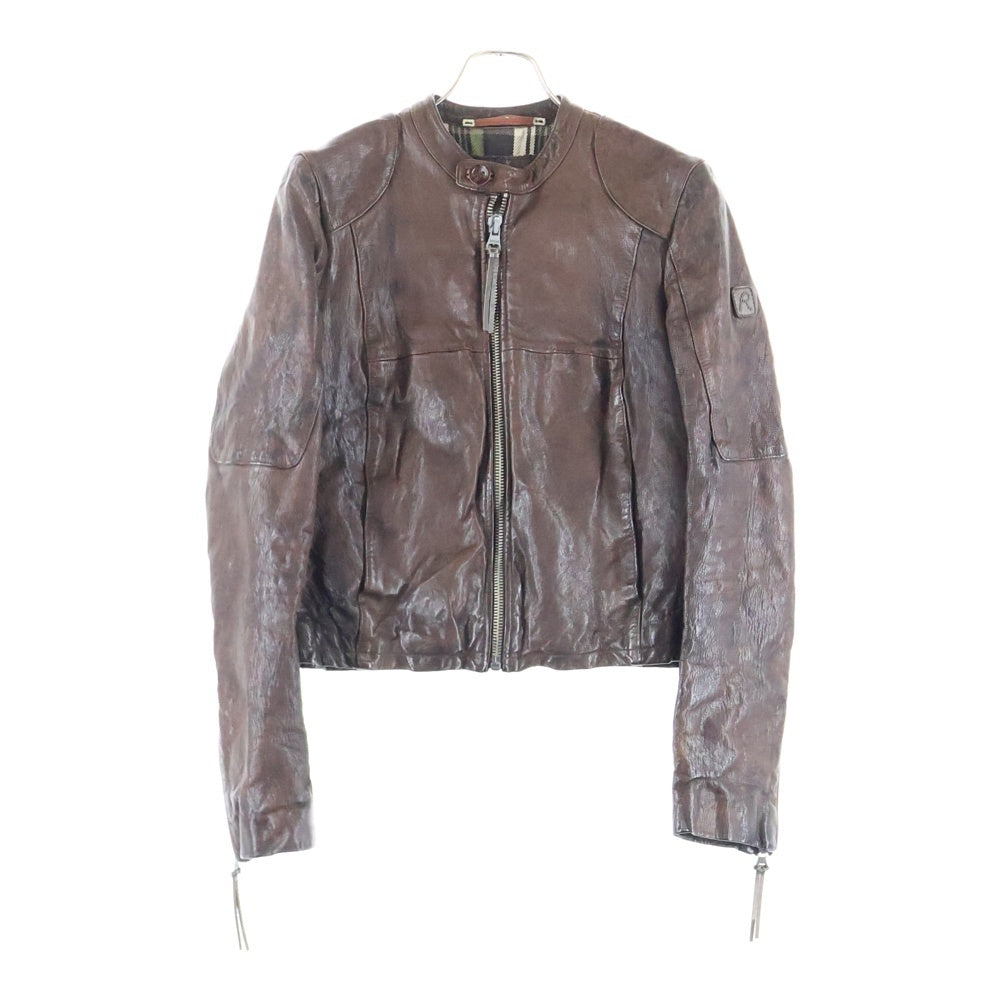 REPLAY(リプレイ) Cow Hide Leather Riders jacket 7916A.000.81106 牛革 シングルライダースジャケット レザージャケット ブラウン レディース