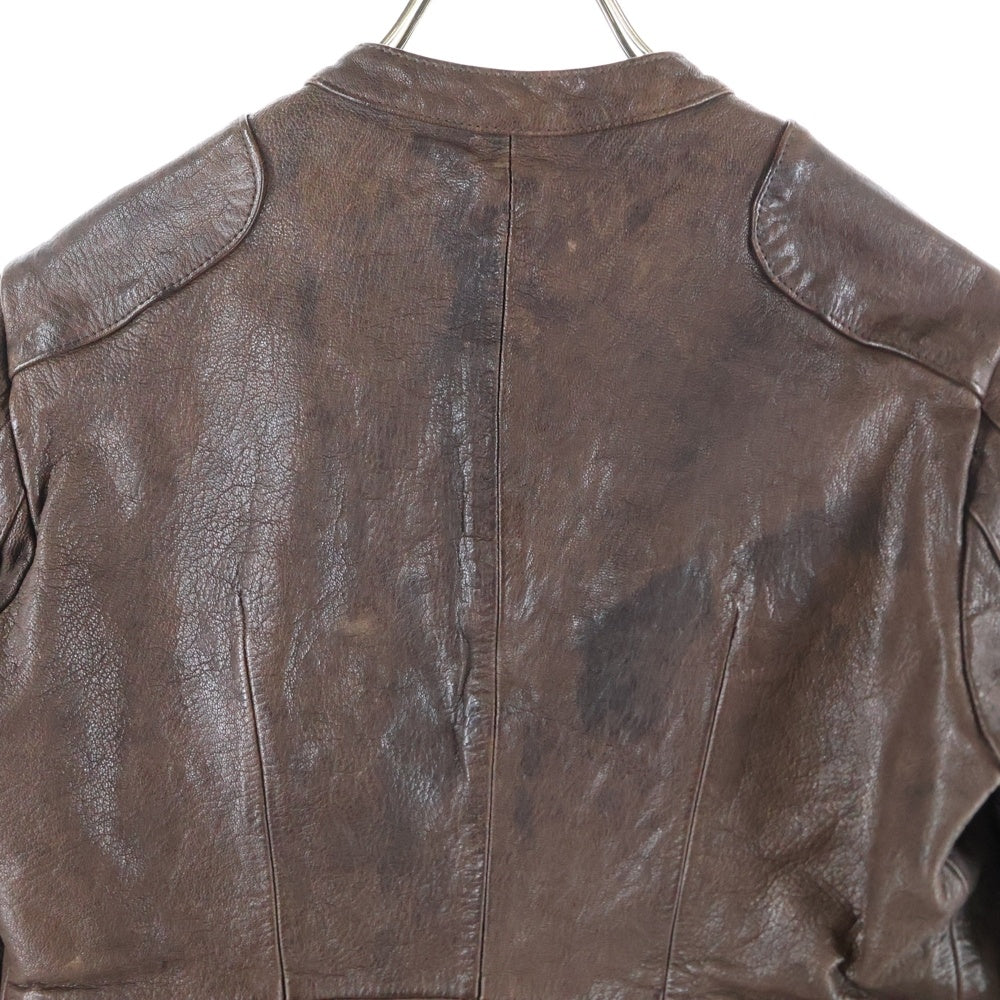 REPLAY(リプレイ) Cow Hide Leather Riders jacket 7916A.000.81106 牛革 シングルライダースジャケット レザージャケット ブラウン レディース