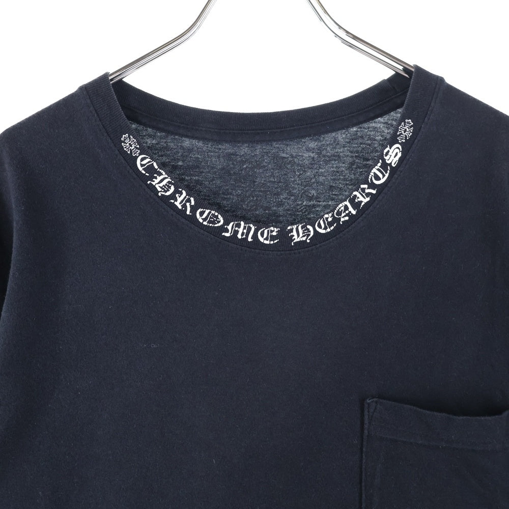 CHROME HEARTS(クロムハーツ) NECK LOGO TEE ネックロゴプリント半袖Tシャツ ブラック