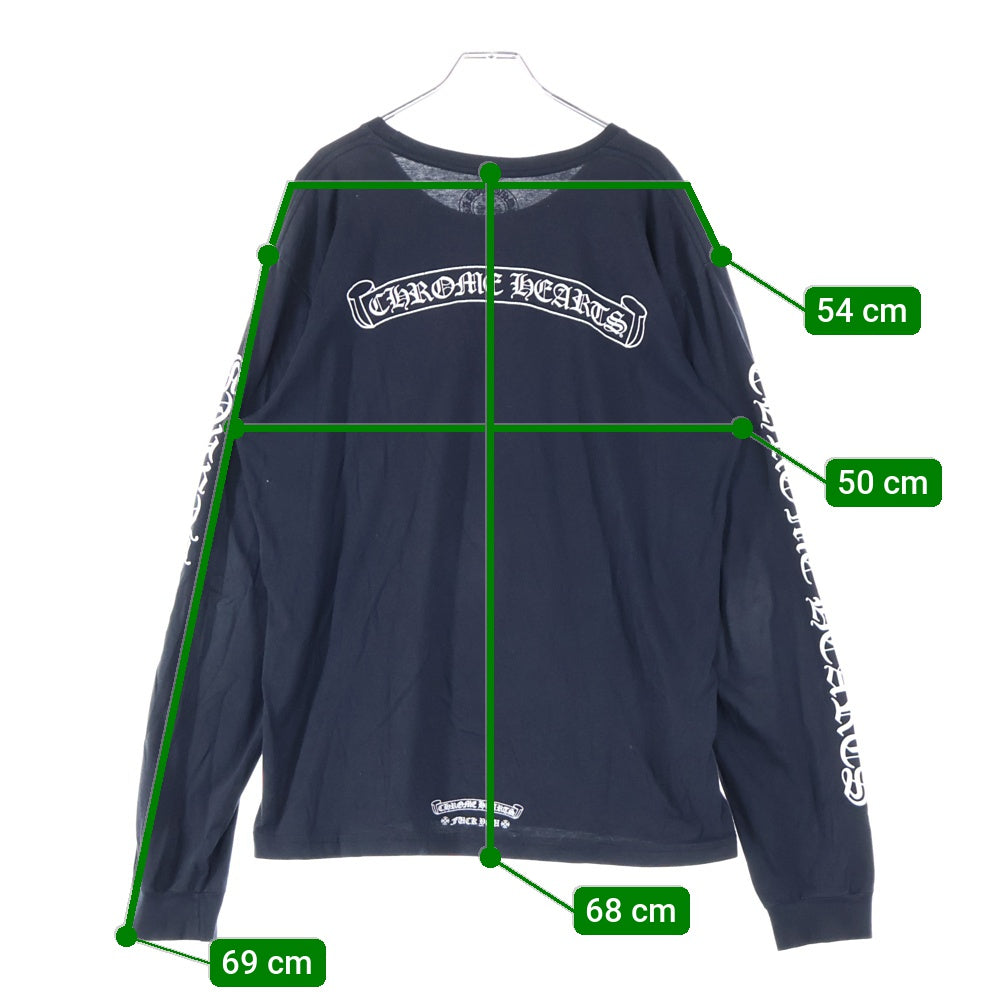 CHROME HEARTS(クロムハーツ) CH SCROLL LABEL FUCKYOU L/S /1 スクロールラベル ファックユーアームプリント長袖Tシャツ ブラック
