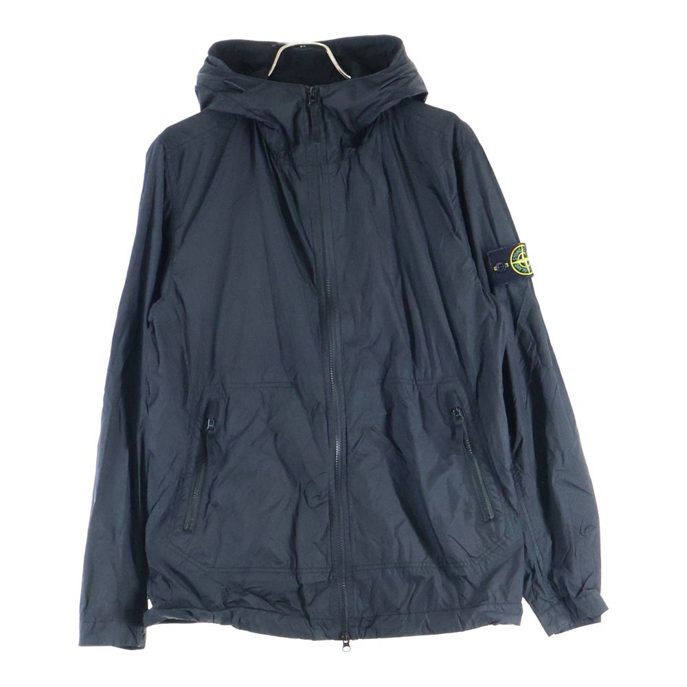 STONE ISLAND(ストーンアイランド) GARMENT DYED CRINKLE REPS NY 781540522 ガーメントダイ ナイロン フルジップアップジャケット ブルゾン フーディー ブラック