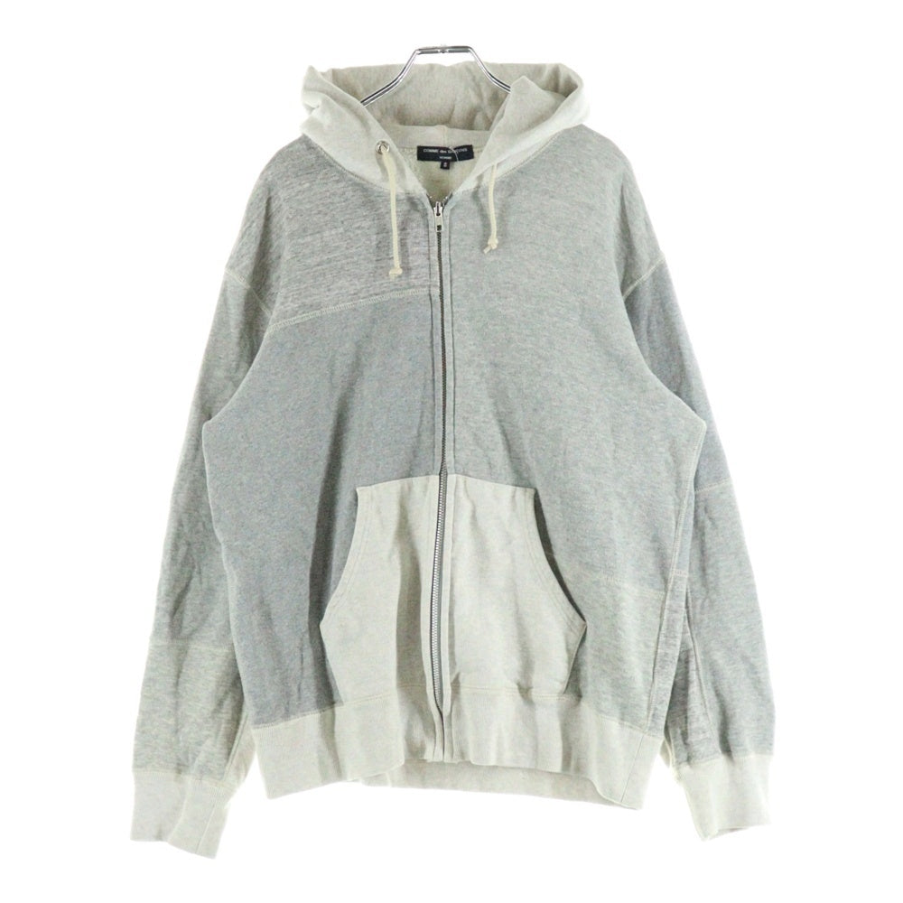 COMME des GARCONS HOMME(コムデギャルソンオム) 20AW Patchwork Zip Hoodie HF-T008 パッチワークジップパーカー グレー レディース