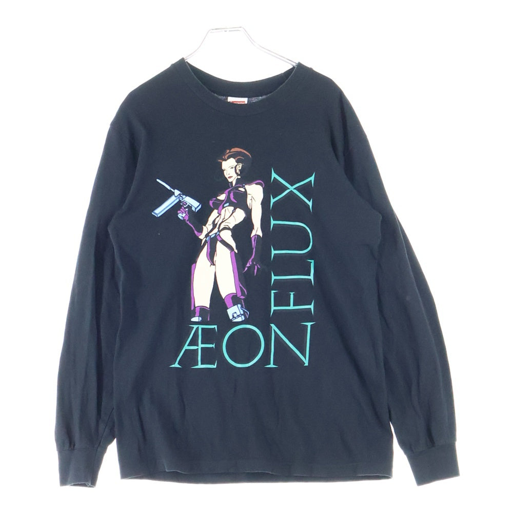 SUPREME(シュプリーム) 22SS ×AEON FLUX L/S Tee フロントプリントクルーネック長袖Tシャツカットソー ロンT ブラック