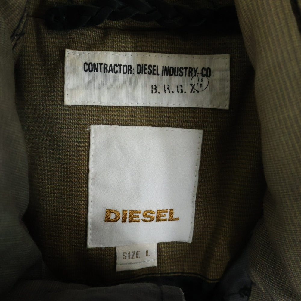 DIESEL(ディーゼル) M-65 ドローコード付き パームツリー ジップアップミリタリージャケット ブルゾンジャケット カーキ 10300473