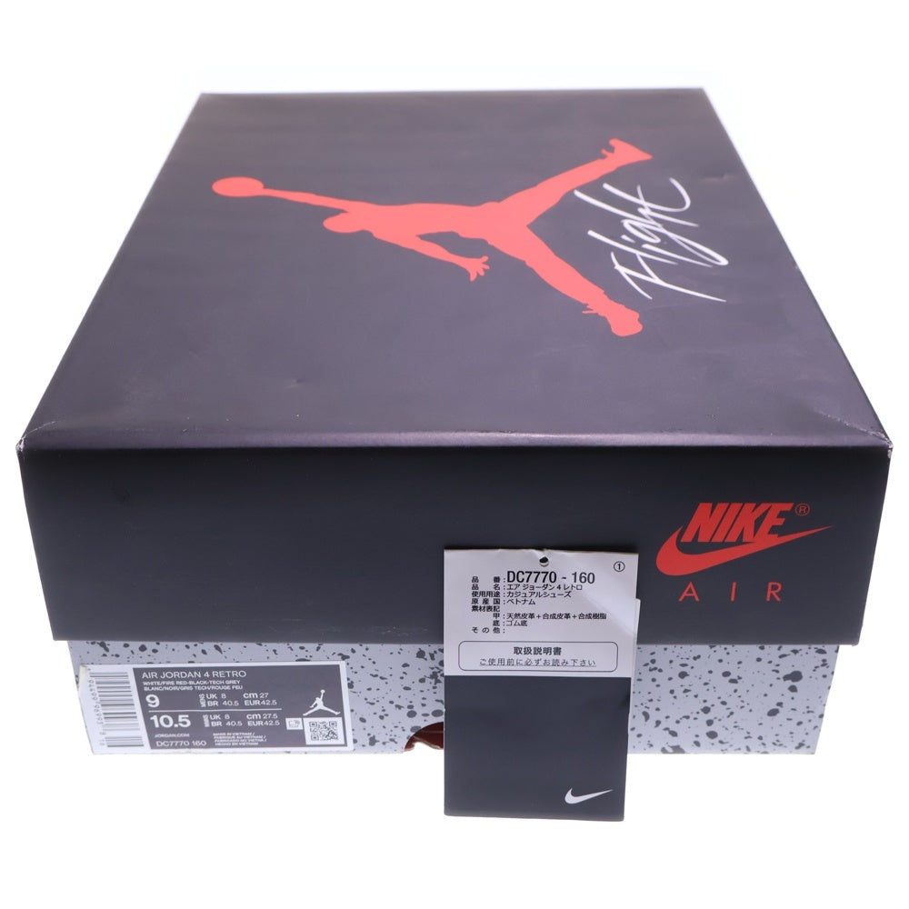 NIKE(ナイキ) AIR JORDAN 4 RETRO OG FIRE RED 2020 DC7770-160 エアジョーダン4 レトロ ファイヤーレッド ハイカットスニーカー ホワイト/レッド US9/27.0cm