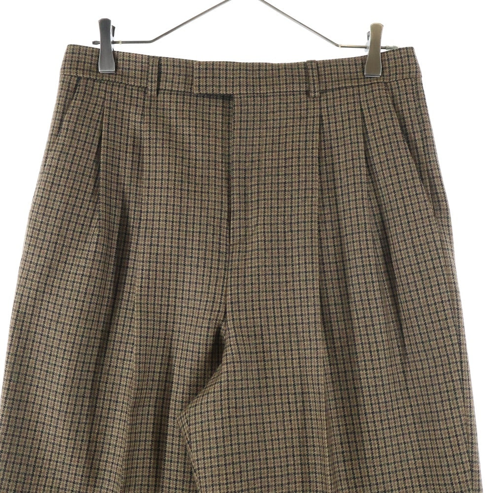 CELINE(セリーヌ) ハウンドトゥース スラックス ウールトラウザーズパンツ 2P580037K ブラウン