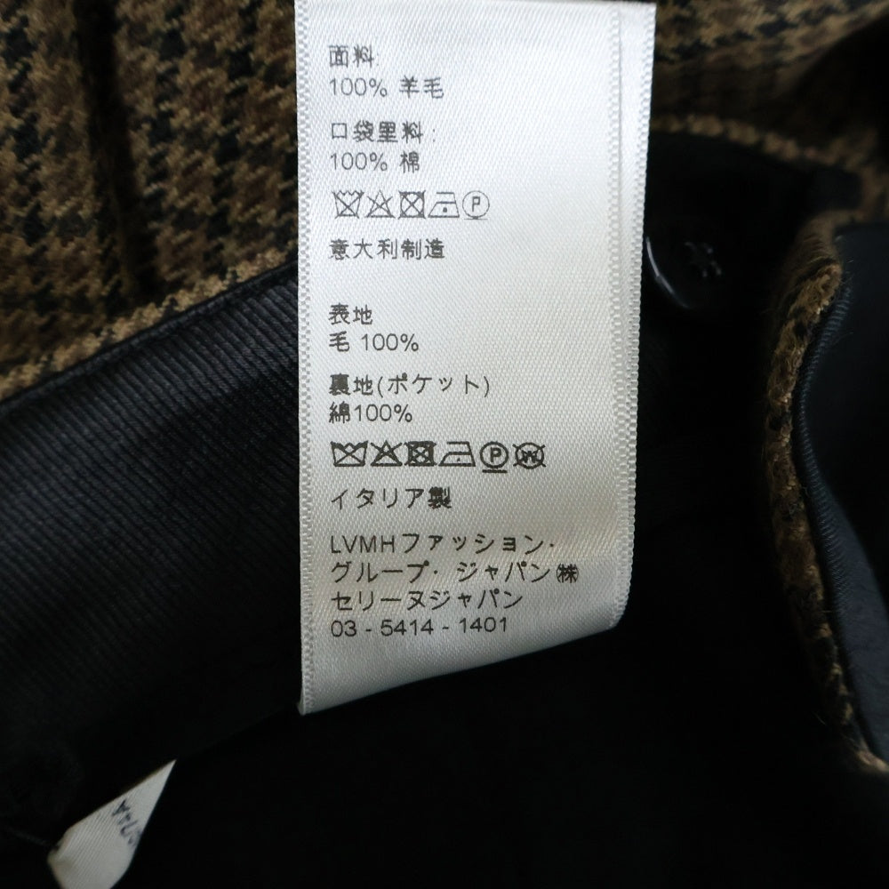 CELINE(セリーヌ) ハウンドトゥース スラックス ウールトラウザーズパンツ 2P580037K ブラウン