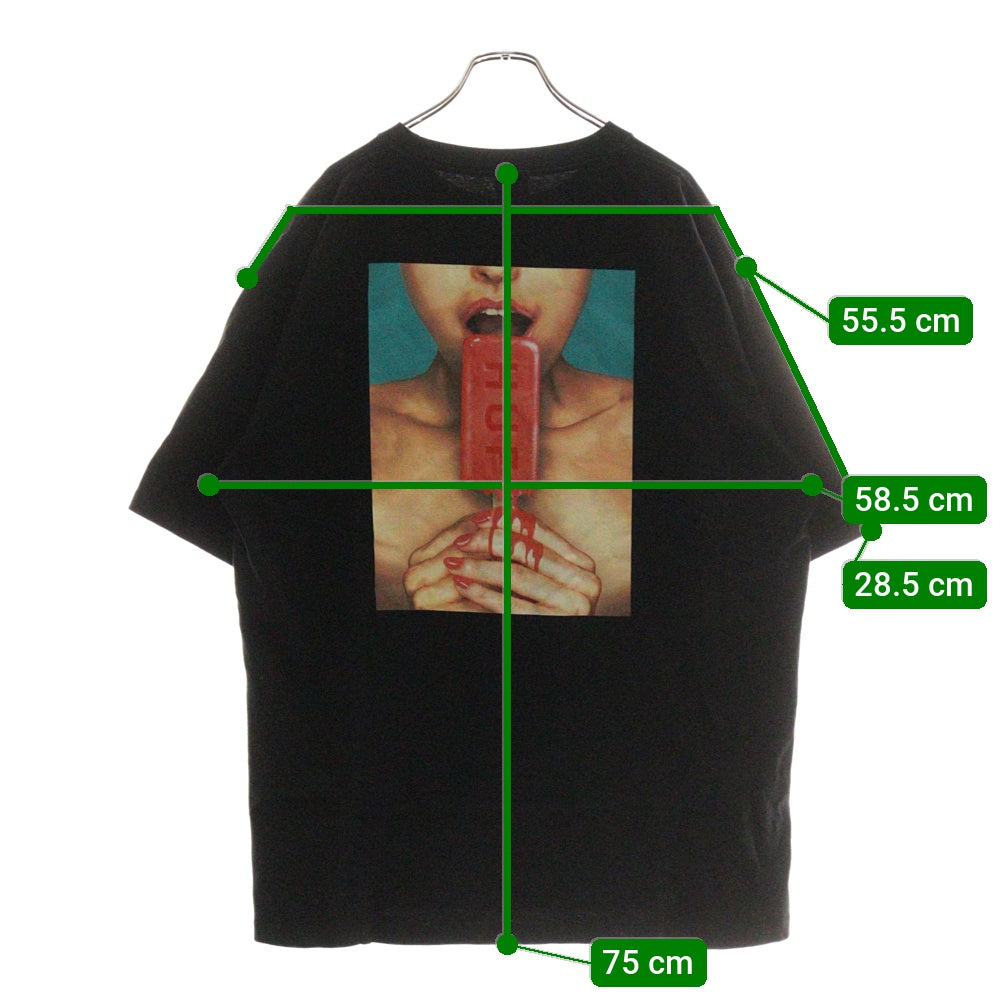 HUF(ハフ) ICE CREEM TEE 両面プリント半袖カットソー 半袖Tシャツ ブラック