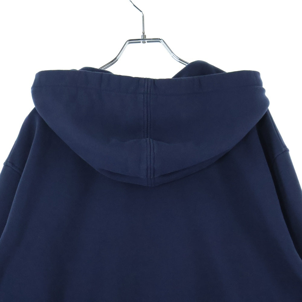AMI Alexandre Mattiussi(アミアレクサンドルマテュッシ) AMI DE COEUR ZIPPED HOODIE HSW460.730 ロゴ刺繍ジップアップパーカー フーディー ネイビー