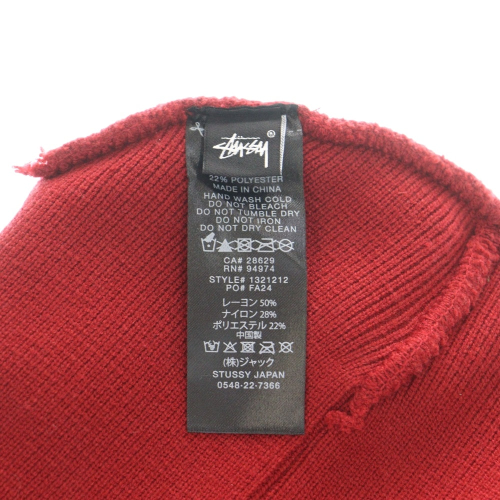 STUSSY(ステューシー) 24AW Cuff Beanie Crown 1321212 カフビーニークラウン ニット帽子 レッド
