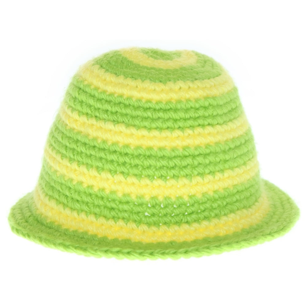 STUSSY(ステューシー) 23SS Swirl Knit Bucket Hat 1321167 バケットハット 帽子 グリーン/イエロー