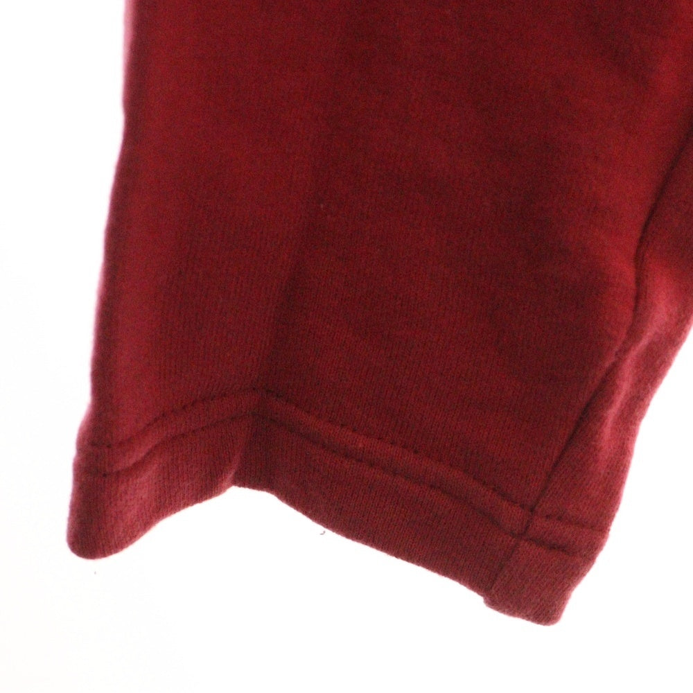 BURBERRY BLACK LABEL(バーバリー ブラックレーベル) ニットポケットデザイン フロントワンポイントロゴ刺繍 VネックロングスリーブTシャツカットソー ロンT レッド D1P02-501-14