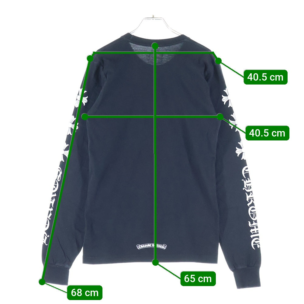 CHROME HEARTS(クロムハーツ) CH L S 1 袖CHプラスプリント長袖カットソー 長袖Tシャツ ロングスリーブカットソー ロンT ブラック