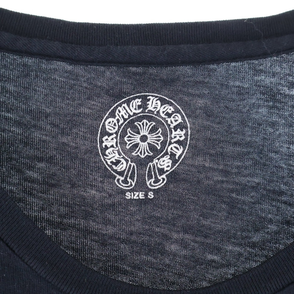 CHROME HEARTS(クロムハーツ) バックスクロールラベルプリントTシャツ 半袖カットソー ブラック レディース
