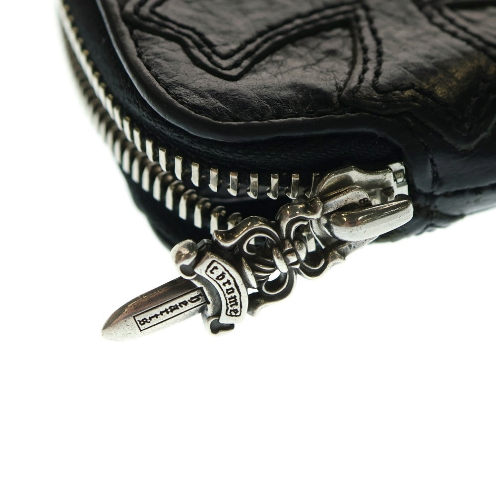 CHROME HEARTS(クロムハーツ) TINY CRS PATCH ZIP WALLET クロスパッチ タイニー ジップウォレット ブラック
