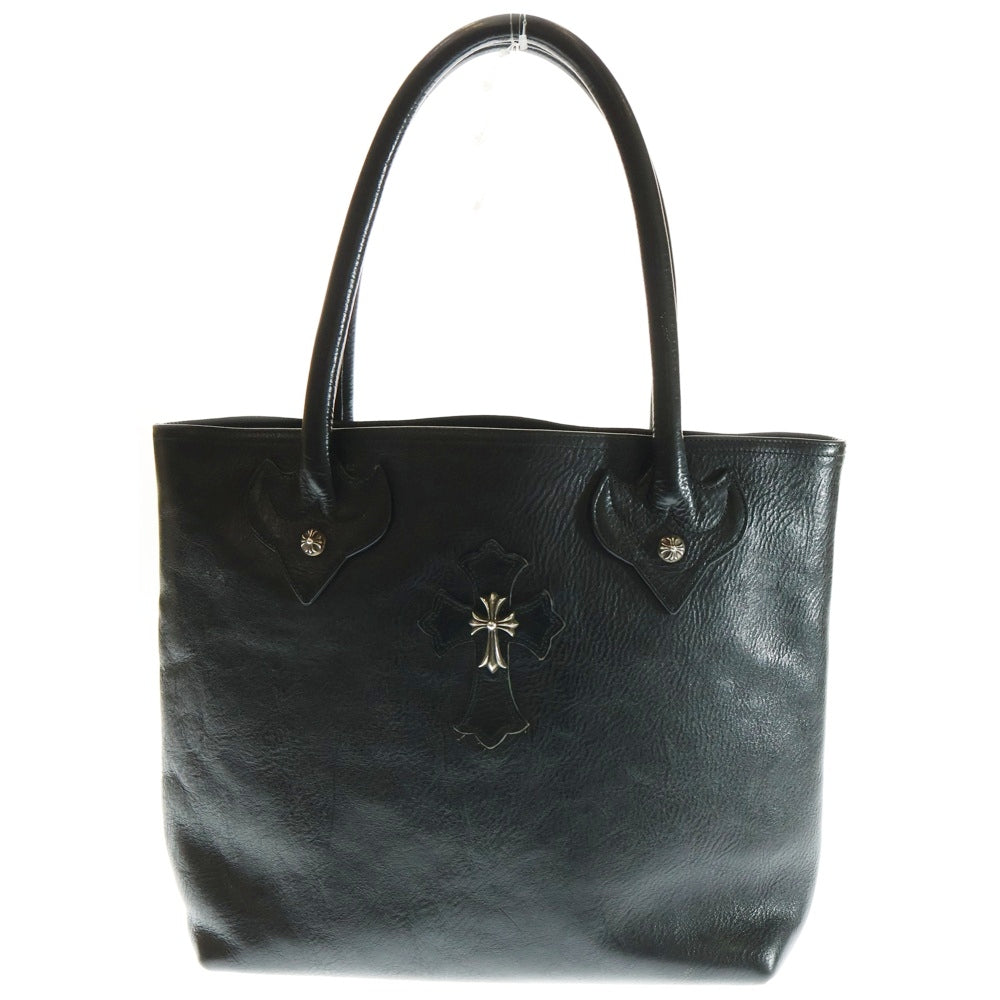 CHROME HEARTS(クロムハーツ) FS TOTE CHクロス装飾 クロスパッチ クロスボール トートバッグ レザー ブラック