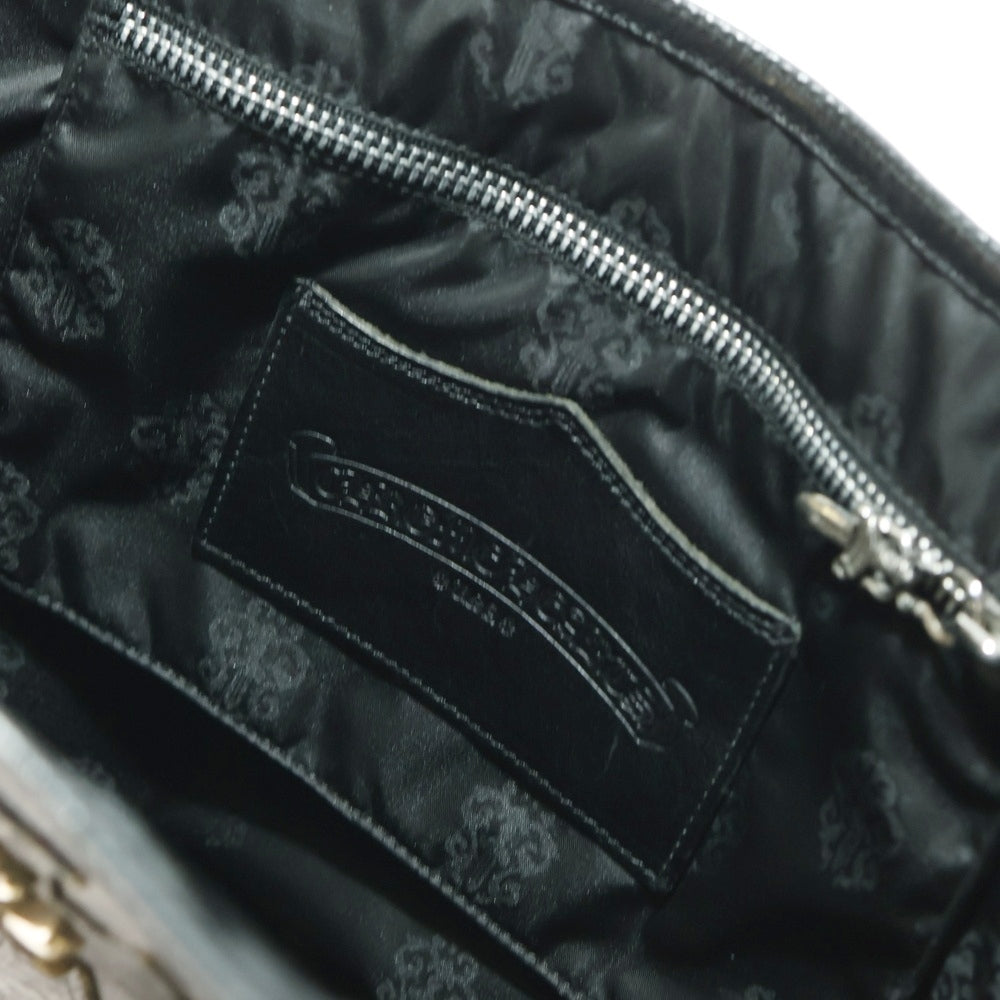 CHROME HEARTS(クロムハーツ) FS TOTE CHクロス装飾 クロスパッチ クロスボール トートバッグ レザー ブラック
