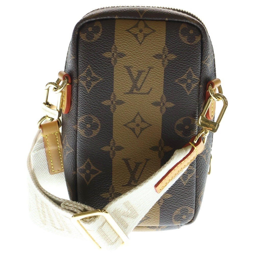 LOUIS VUITTON(ルイヴィトン) LVスクエアード ダブルフォンポーチ ショルダーバッグ レザー ブラウン M81005