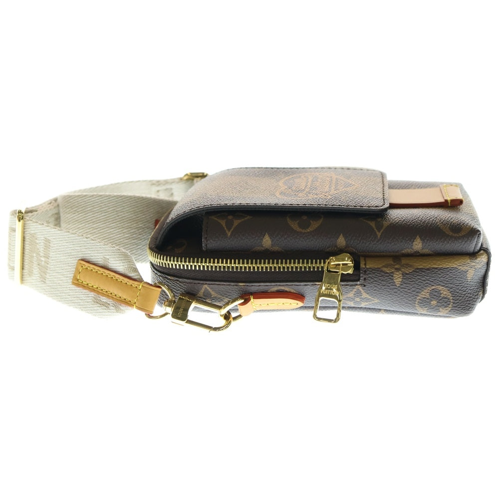 LOUIS VUITTON(ルイヴィトン) LVスクエアード ダブルフォンポーチ ショルダーバッグ レザー ブラウン M81005