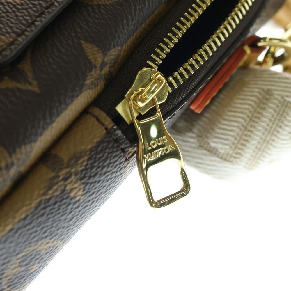 LOUIS VUITTON(ルイヴィトン) LVスクエアード ダブルフォンポーチ ショルダーバッグ レザー ブラウン M81005