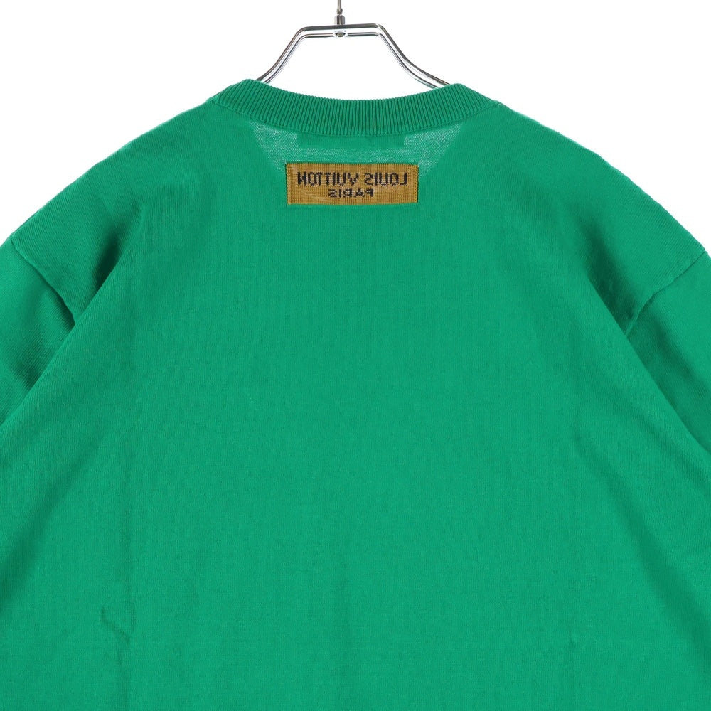 LOUIS VUITTON(ルイヴィトン) 21AW エブリデイLVクルーネックシルク ニット半袖Tシャツ 半袖カットソー グリーン RM212 DB0 HNL84W