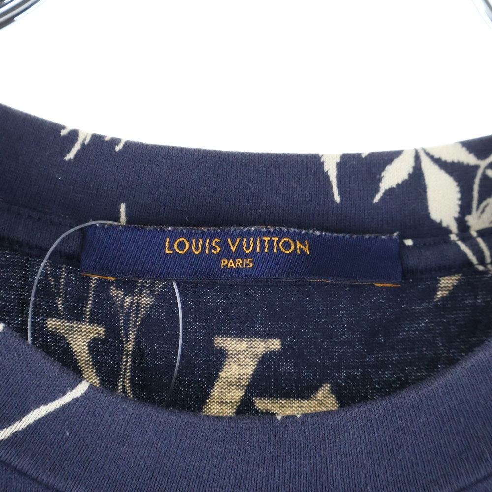 LOUIS VUITTON(ルイヴィトン) 20SS リーフディスチャージ半袖Tシャツ 半袖カットソー ネイビー RM202M UYM HJY04W