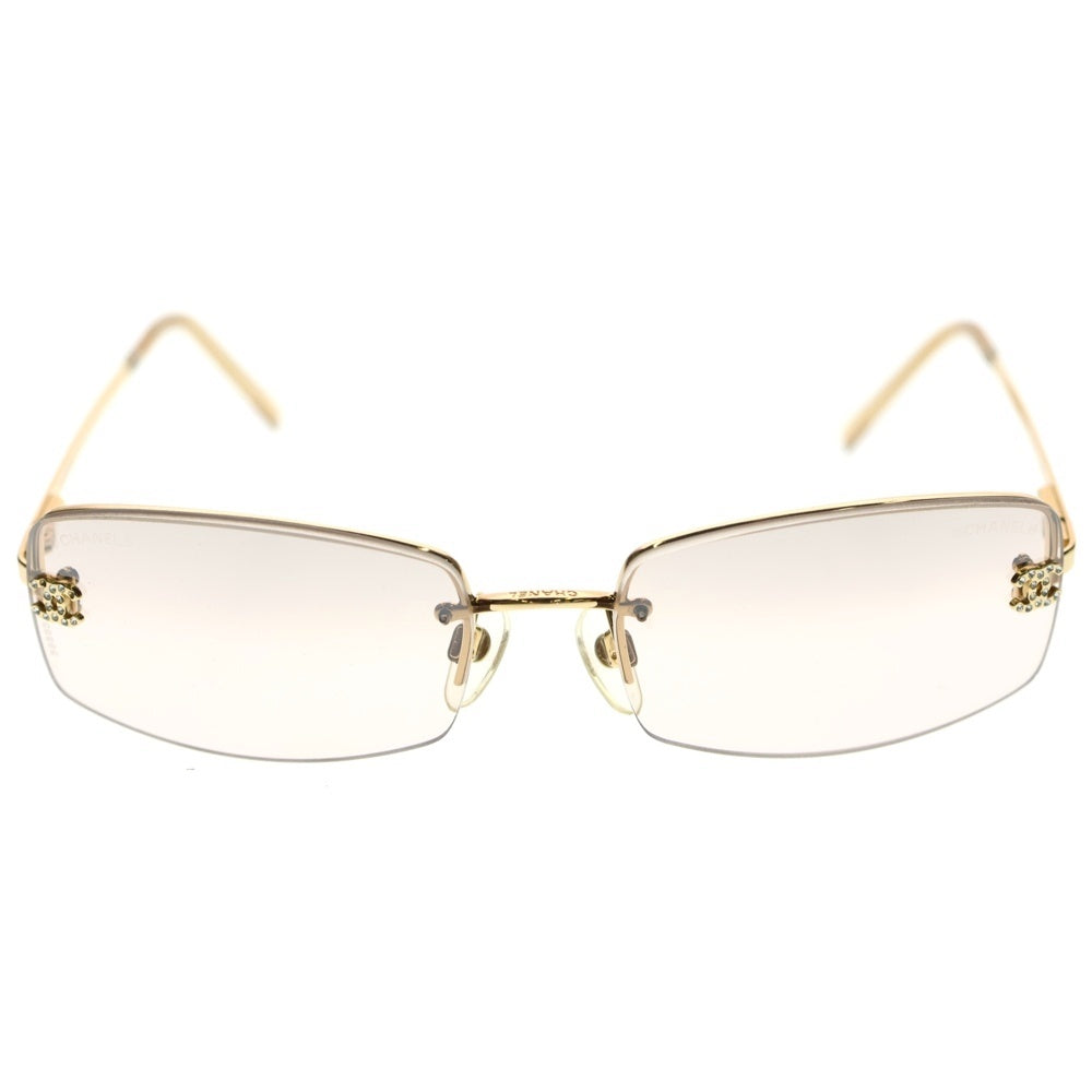 CHANEL(シャネル) リムレス ココマーク ラインストーン サングラス メガネ ゴールド 4093-B