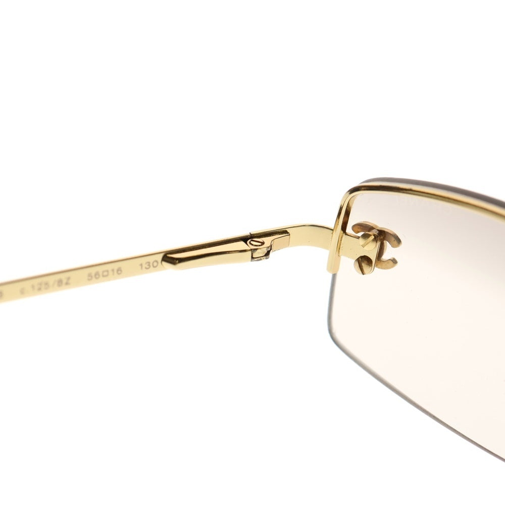 CHANEL(シャネル) リムレス ココマーク ラインストーン サングラス メガネ ゴールド 4093-B