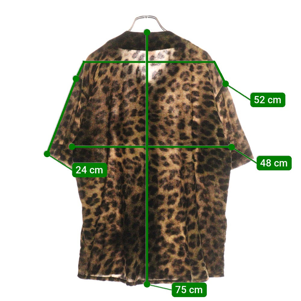SUPREME(シュプリーム) 25SS Velvet Baseball Jersey Leopard ベルベットベースボールジャージー レオパード半袖シャツ マルチ