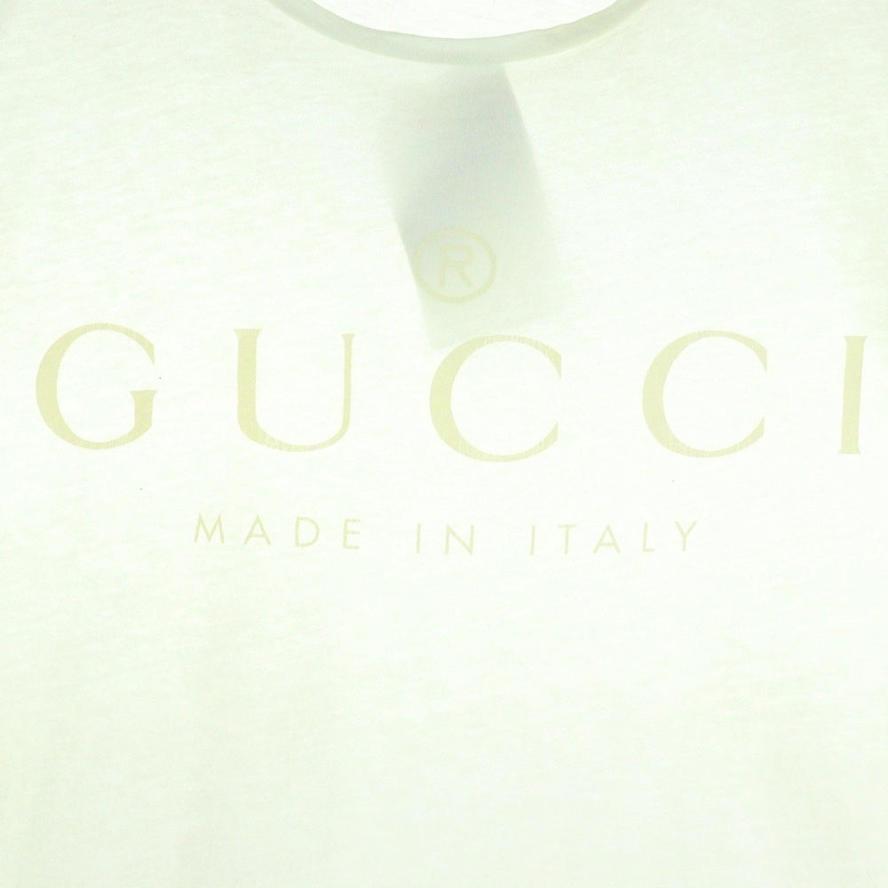 GUCCI(グッチ) 18SS Tonal Brand Logo Tee 441685 フロントロゴプリント クルーネック半袖Tシャツカットソー ホワイト