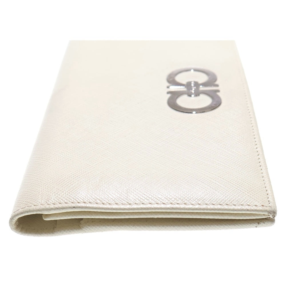 Salvatore Ferragamo(サルヴァトーレ フェラガモ) ロゴ デザイン レザーウォレット 長財布 ホワイト