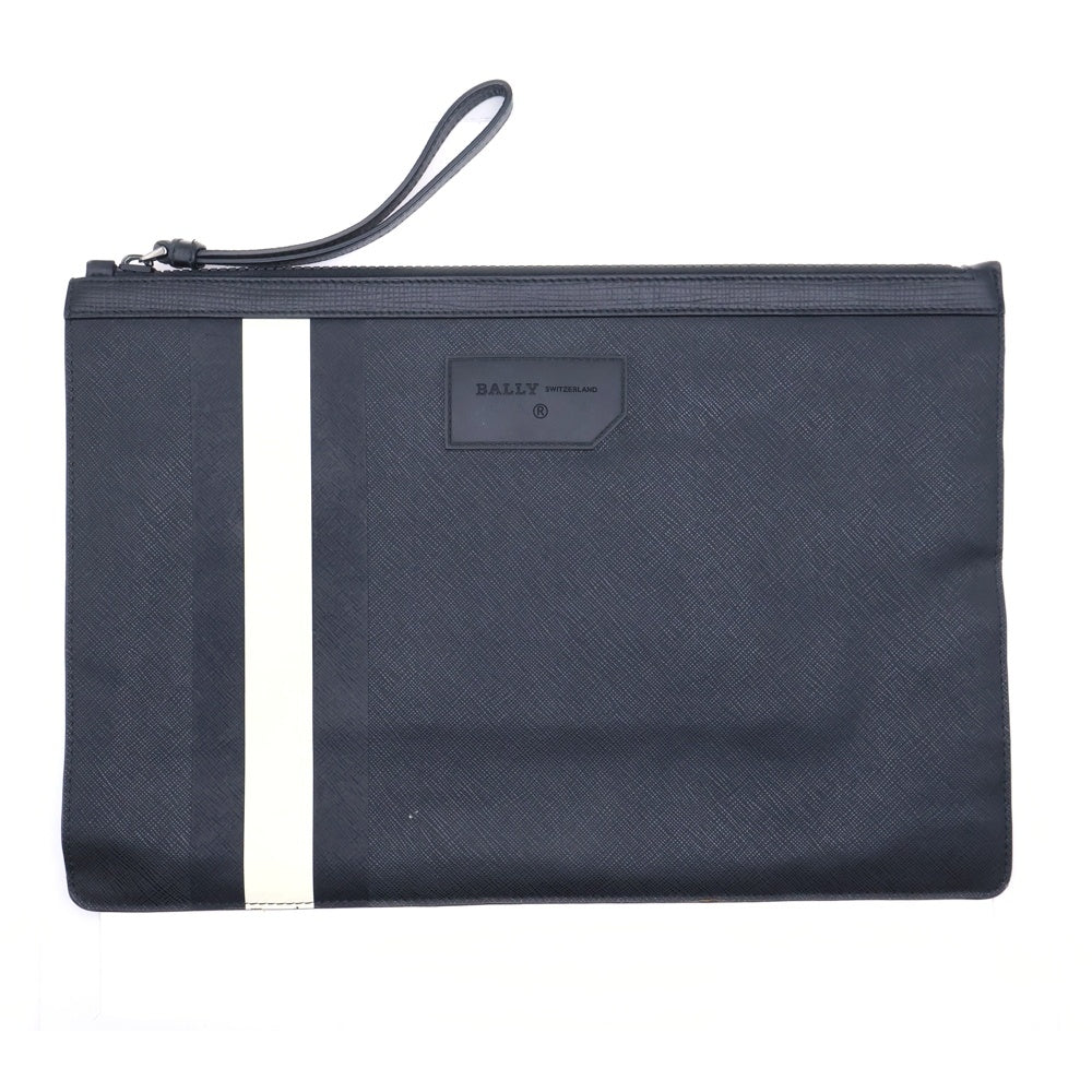 BALLY(バリー) Bollis Large Clutch Bag ロゴ クラッチバッグ ブラック/ホワイト