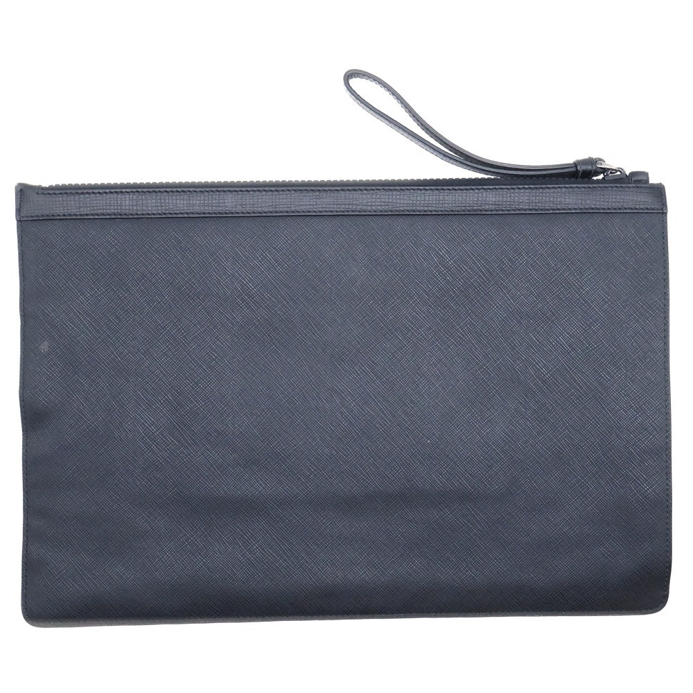 BALLY(バリー) Bollis Large Clutch Bag ロゴ クラッチバッグ ブラック/ホワイト