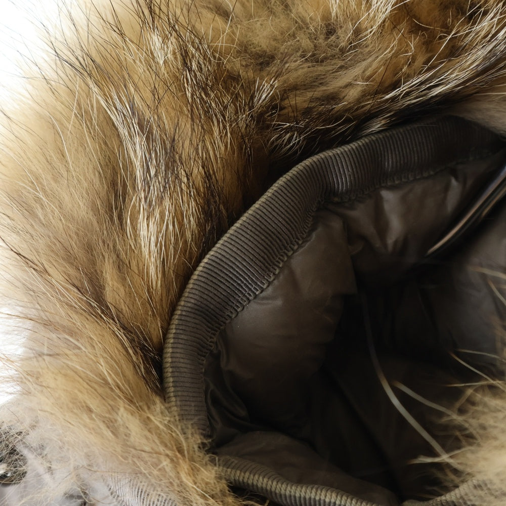 MONCLER(モンクレール) HERMIFUR ヘルミファー ファー付き ジップアップダウンコート ダウンジャケット ベージュ レディース A20934995615