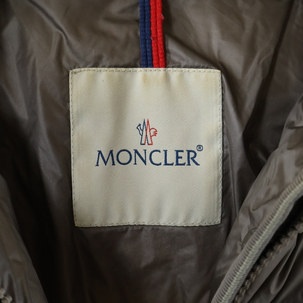 MONCLER(モンクレール) HERMIFUR ヘルミファー ファー付き ジップアップダウンコート ダウンジャケット ベージュ レディース A20934995615