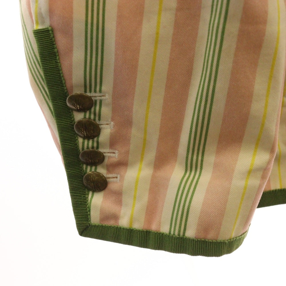 MONCLER(モンクレール) GIACCA ジャッカ ストライプ柄 テーラードジャケット ピンク/グリーン B13913006519