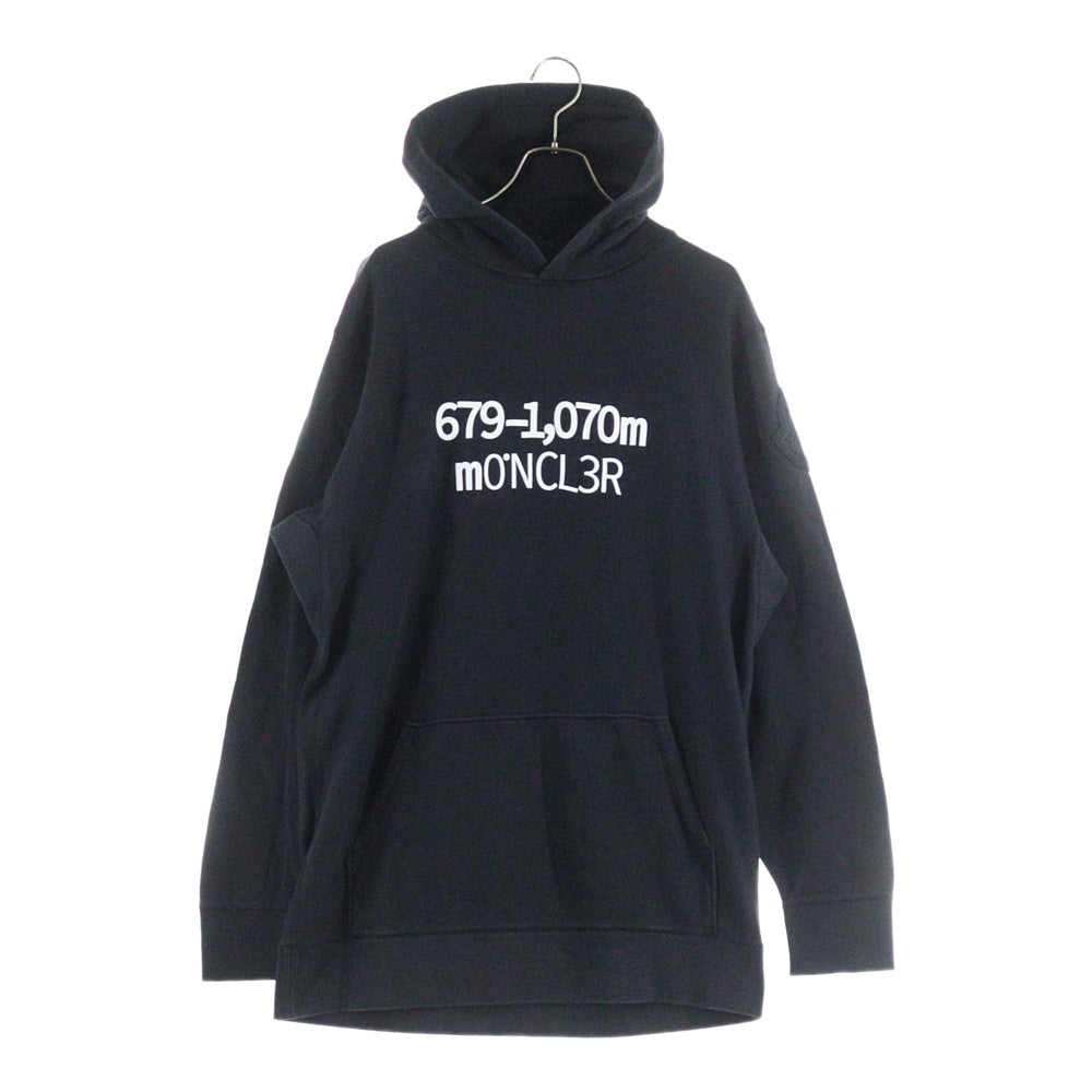 MONCLER(モンクレール) MAGLIA CON CAPPUCCIO フロントロゴプリント プルオーバーパーカー フーディ ブラック G10928G72510