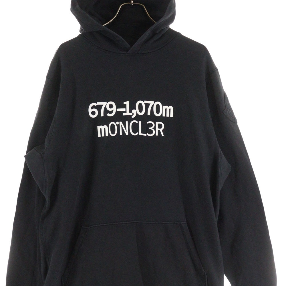 MONCLER(モンクレール) MAGLIA CON CAPPUCCIO フロントロゴプリント プルオーバーパーカー フーディ ブラック G10928G72510