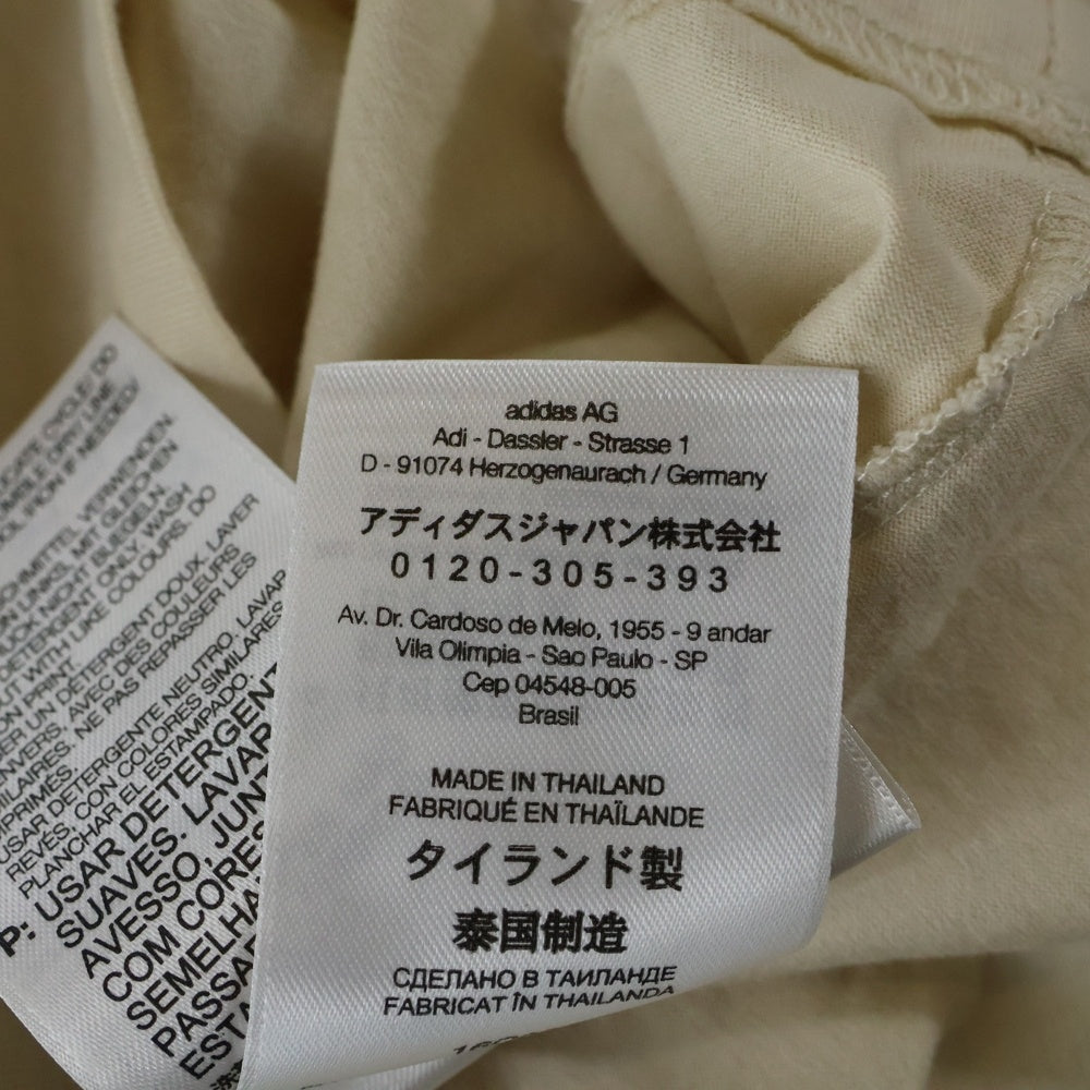 Y-3(ワイスリー) ×adidas アディダス フロントロゴプリントクルーネック長袖Tシャツカットソー ロンT ベージュ FJ0407