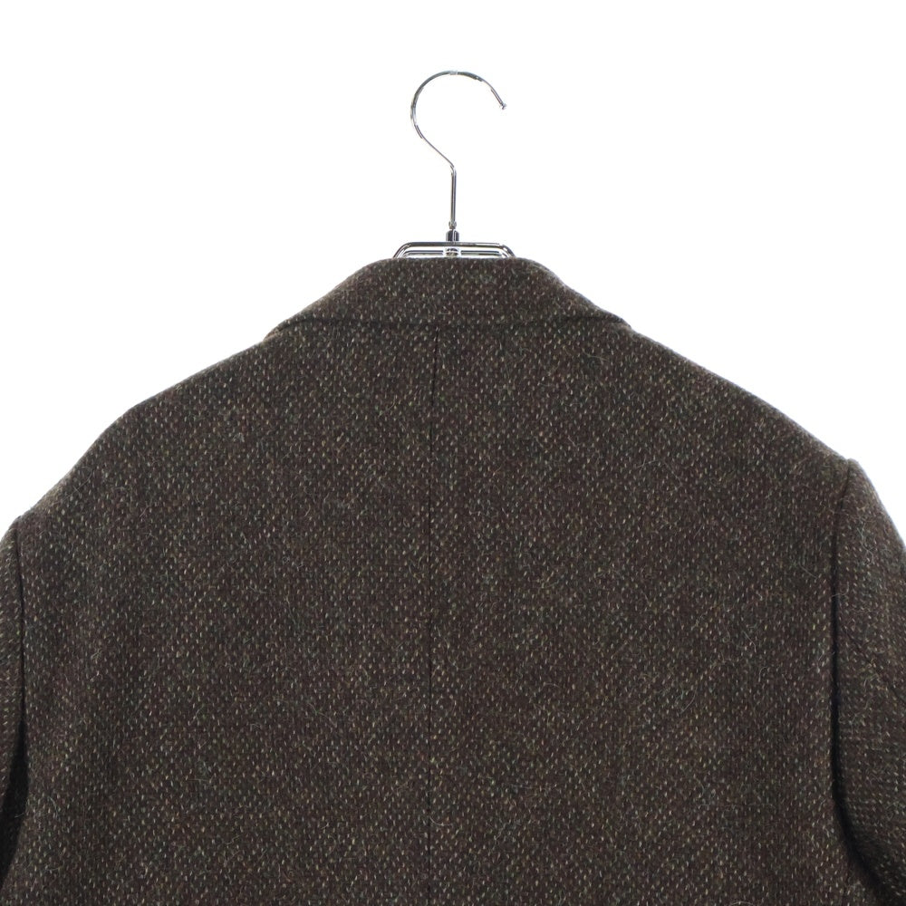 AURALEE(オーラリー) LAMA SHETLAND WOOL TWEED OVER JACKET ラマシェットランドウールツイード2Bテーラードジャケット ブラウン A24AJ02LS