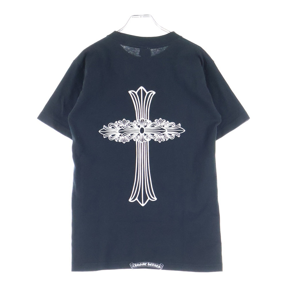 CHROME HEARTS(クロムハーツ) OLD NECK LOGO T-SHIRTS オールド ネックロゴ半袖カットソー 半袖Tシャツ ホースシューバッククロス ブラック