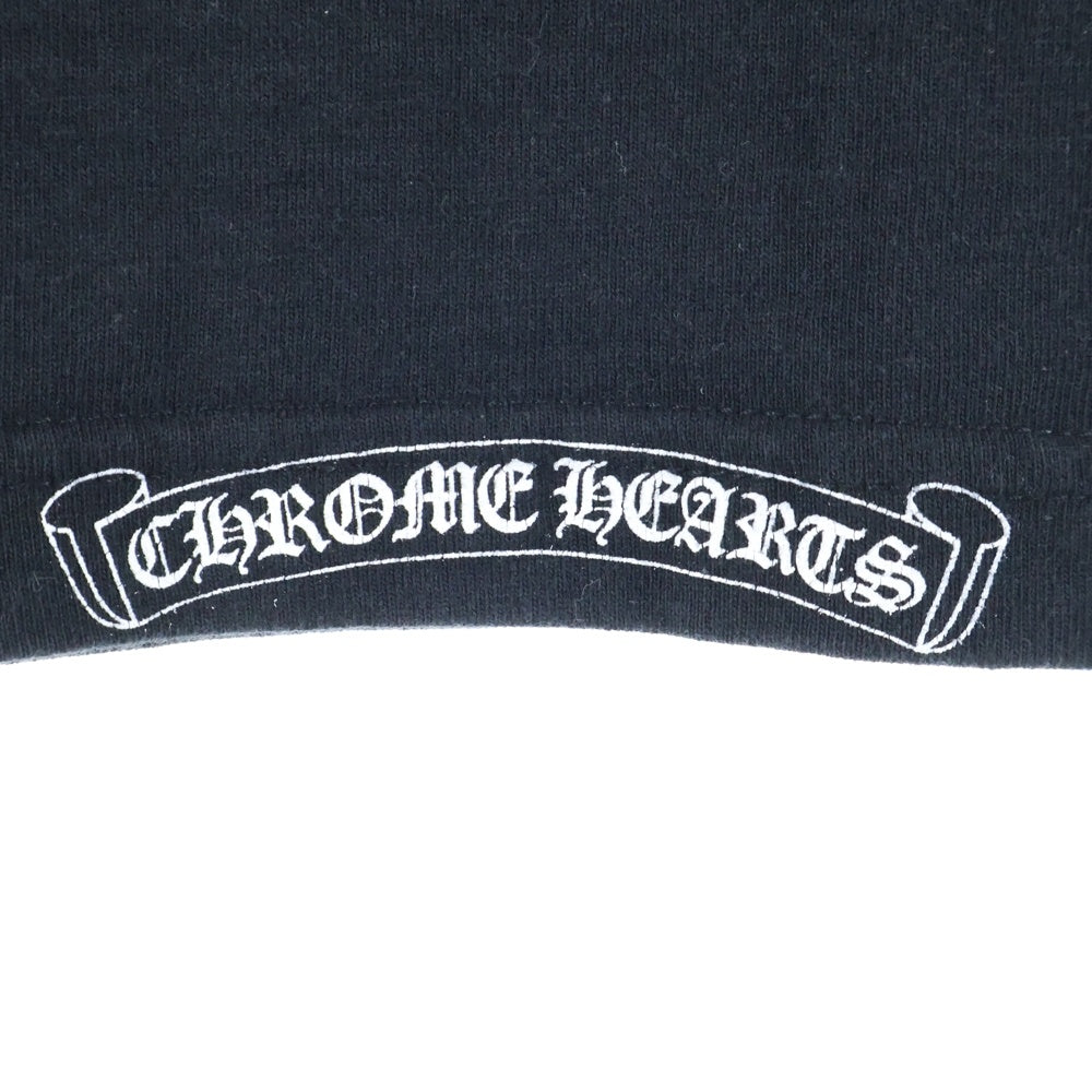 CHROME HEARTS(クロムハーツ) OLD NECK LOGO T-SHIRTS オールド ネックロゴ半袖カットソー 半袖Tシャツ ホースシューバッククロス ブラック