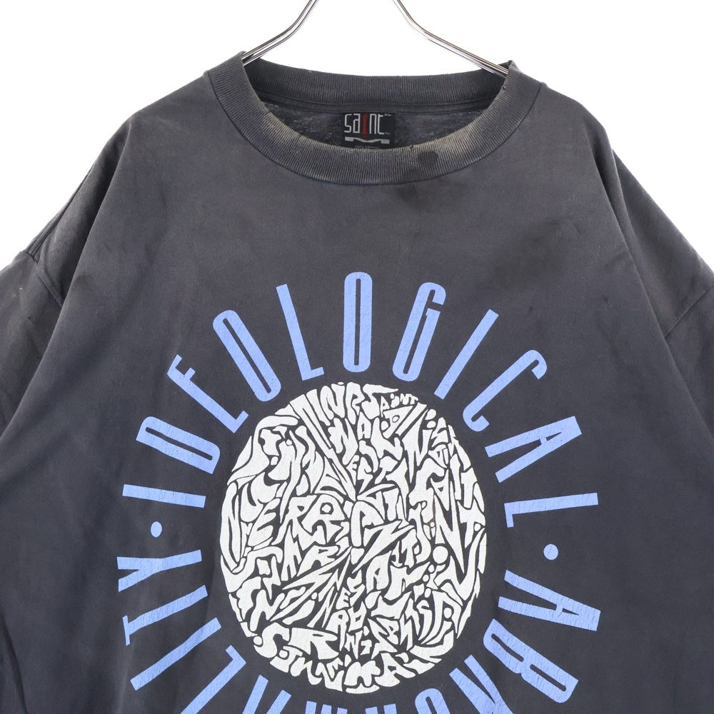 SAINT MICHAEL(セントマイケル) 24AW IDEOLOGICAL TEE イデオロギー 半袖Tシャツカットソー ブラック SM-YS1-0000-005